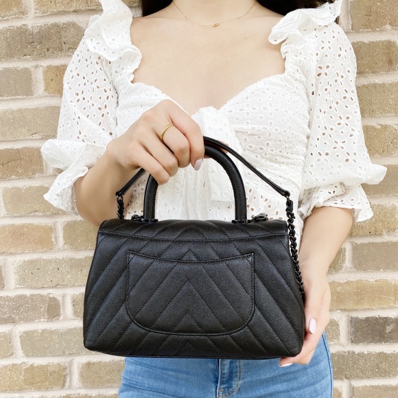 SOLD 😭 Chanel Coco Handle So black Classic Mini Flap Bag - Picture 7 of 8